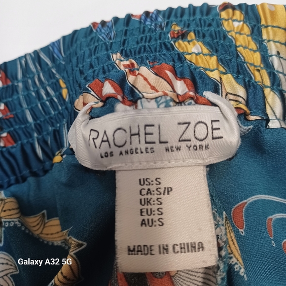 Rachel Zoe Blue and Red Wide-Leg Pants with Tropical Print Size S - Picture 2 of 13